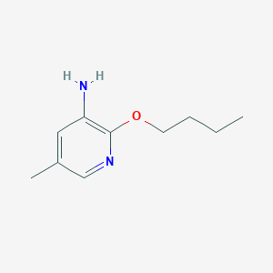 molecular formula C10H16N2O B13543320 2-Butoxy-5-methylpyridin-3-amine 