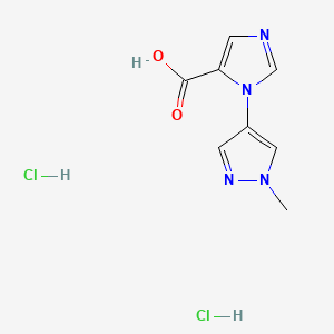 molecular formula C8H10Cl2N4O2 B13543327 1-(1-methyl-1H-pyrazol-4-yl)-1H-imidazole-5-carboxylicaciddihydrochloride 