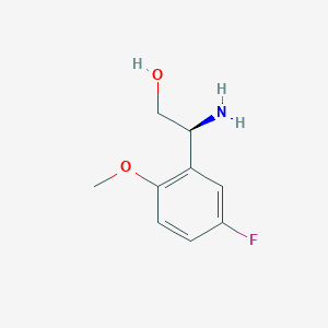 molecular formula C9H12FNO2 B13543344 (S)-2-amino-2-(5-fluoro-2-methoxyphenyl)ethan-1-ol 
