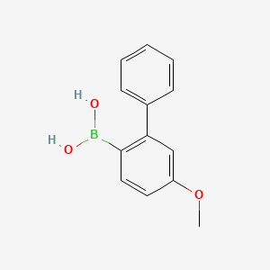 molecular formula C13H13BO3 B13543494 5-Methoxybiphenyl-2-ylboronic acid 