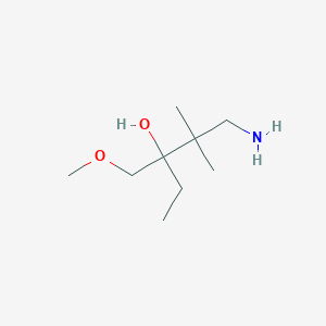 molecular formula C9H21NO2 B13543531 1-Amino-3-(methoxymethyl)-2,2-dimethylpentan-3-ol 