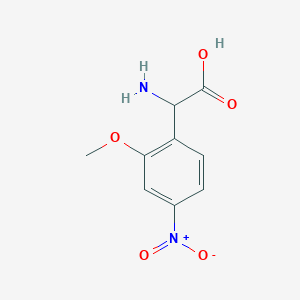 molecular formula C9H10N2O5 B13543625 2-Amino-2-(2-methoxy-4-nitrophenyl)acetic acid 