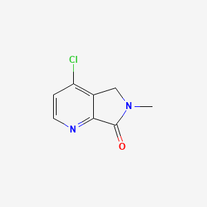 molecular formula C8H7ClN2O B13543665 4-chloro-6-methyl-5H,6H,7H-pyrrolo[3,4-b]pyridin-7-one CAS No. 2137732-24-0
