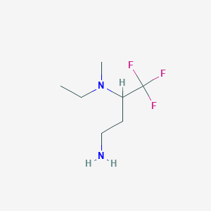 molecular formula C7H15F3N2 B13543691 (4-Amino-1,1,1-trifluorobutan-2-yl)(ethyl)methylamine 