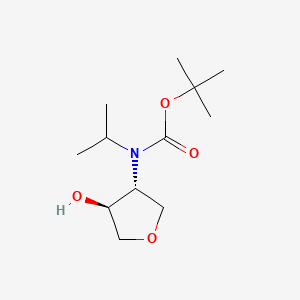 molecular formula C12H23NO4 B13543784 rac-tert-butyl N-[(3R,4S)-4-hydroxyoxolan-3-yl]-N-(propan-2-yl)carbamate 