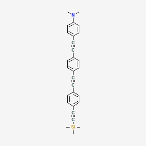 molecular formula C29H27NSi B1354383 N,N-Dimethyl-4-((4-((4-((trimethylsilyl)ethynyl)phenyl)ethynyl)phenyl)ethynyl)aniline CAS No. 858363-73-2