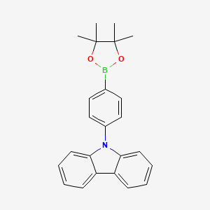 molecular formula C24H24BNO2 B1354392 9-(4-(4,4,5,5-tetramethyl-1,3,2-dioxaborolan-2-yl)phenyl)-9H-carbazole CAS No. 785051-54-9