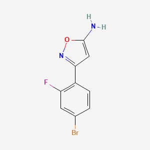 molecular formula C9H6BrFN2O B13543921 3-(4-Bromo-2-fluorophenyl)isoxazol-5-amine 