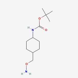 molecular formula C12H24N2O3 B13543957 tert-butyl N-{4-[(aminooxy)methyl]cyclohexyl}carbamate 