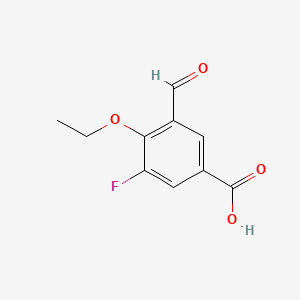 molecular formula C10H9FO4 B13543970 4-Ethoxy-3-fluoro-5-formylbenzoic acid 