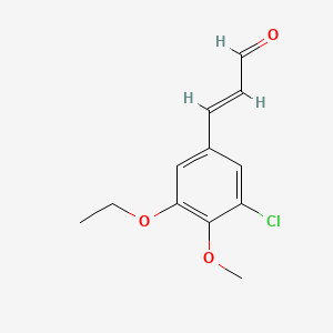 molecular formula C12H13ClO3 B13544074 3-(3-Chloro-5-ethoxy-4-methoxyphenyl)acrylaldehyde 