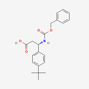 molecular formula C21H25NO4 B13544080 (s)-3-(((Benzyloxy)carbonyl)amino)-3-(4-(tert-butyl)phenyl)propanoic acid 