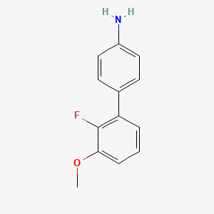 molecular formula C13H12FNO B13544097 2'-Fluoro-3'-methoxy-[1,1'-biphenyl]-4-amine 
