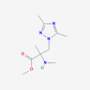 molecular formula C10H18N4O2 B13544179 Methyl 3-(3,5-dimethyl-1h-1,2,4-triazol-1-yl)-2-methyl-2-(methylamino)propanoate 