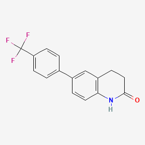 molecular formula C16H12F3NO B1354422 6-[4-(Trifluoromethyl)phenyl]-3,4-dihydro-2(1H)-quinolinone 