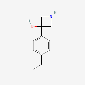 molecular formula C11H15NO B13544266 3-(4-Ethylphenyl)azetidin-3-ol 