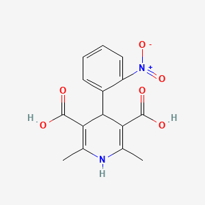 molecular formula C15H14N2O6 B1354449 2,6-Dimethyl-3,5-dicarboxy-4-(2-nitrophenyl)-1,4-dihydropyridine CAS No. 74378-10-2