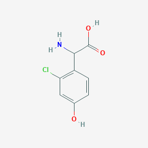 molecular formula C8H8ClNO3 B13544535 2-Amino-2-(2-chloro-4-hydroxyphenyl)acetic acid 