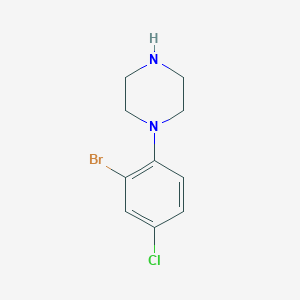 molecular formula C10H12BrClN2 B13544821 1-(2-Bromo-4-chlorophenyl)piperazine 