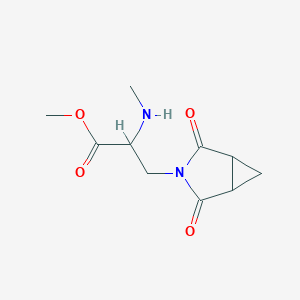 molecular formula C10H14N2O4 B13544829 Methyl 3-(2,4-dioxo-3-azabicyclo[3.1.0]hexan-3-yl)-2-(methylamino)propanoate 
