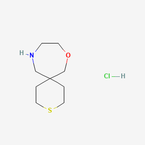 molecular formula C9H18ClNOS B13544879 8-Oxa-3-thia-11-azaspiro[5.6]dodecane hydrochloride 