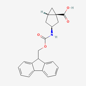molecular formula C22H21NO4 B13544970 rac-(1R,3R,5R)-3-({[(9H-fluoren-9-yl)methoxy]carbonyl}amino)bicyclo[3.1.0]hexane-1-carboxylic acid 