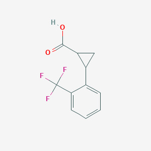 molecular formula C11H9F3O2 B1354503 2-[2-(Trifluoromethyl)phenyl]cyclopropanecarboxylic acid CAS No. 1187933-13-6