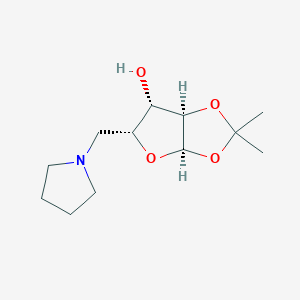 molecular formula C12H21NO4 B1354504 (3aR,5R,6S,6aR)-2,2-dimethyl-5-[(pyrrolidin-1-yl)methyl]-tetrahydro-2H-furo[2,3-d][1,3]dioxol-6-ol CAS No. 161468-28-6