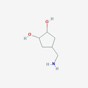 molecular formula C6H13NO2 B13545055 4-(Aminomethyl)cyclopentane-1,2-diol 