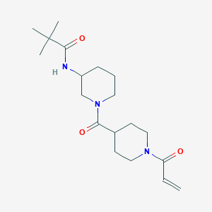 molecular formula C19H31N3O3 B13545170 N-(1-(1-Acryloylpiperidine-4-carbonyl)piperidin-3-yl)pivalamide 