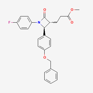 molecular formula C26H24FNO4 B1354520 Methyl 3-((2S,3R)-2-(4-(benzyloxy)phenyl)-1-(4-fluorophenyl)-4-oxoazetidin-3-yl)propanoate CAS No. 204589-80-0