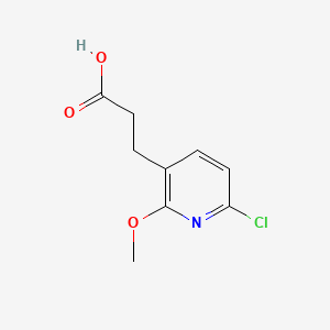 molecular formula C9H10ClNO3 B13545206 3-(6-Chloro-2-methoxypyridin-3-yl)propanoic acid 