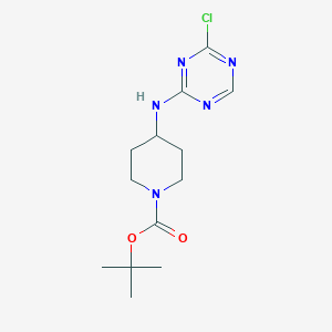 molecular formula C13H20ClN5O2 B13545217 Tert-butyl4-[(4-chloro-1,3,5-triazin-2-yl)amino]piperidine-1-carboxylate 