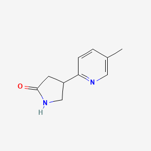 molecular formula C10H12N2O B13545292 4-(5-Methylpyridin-2-yl)pyrrolidin-2-one 