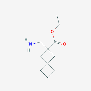 molecular formula C11H19NO2 B13545313 Ethyl 2-(aminomethyl)spiro[3.3]heptane-2-carboxylate 