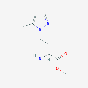molecular formula C10H17N3O2 B13545352 Methyl 4-(5-methyl-1h-pyrazol-1-yl)-2-(methylamino)butanoate 