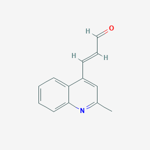 molecular formula C13H11NO B13545362 3-(2-Methylquinolin-4-yl)acrylaldehyde 