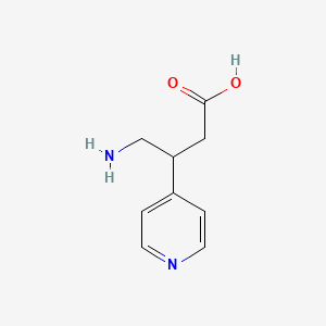 molecular formula C9H12N2O2 B13545371 4-Amino-3-(pyridin-4-yl)butanoic acid 