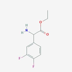 molecular formula C10H11F2NO2 B13545375 Ethyl 2-amino-2-(3,4-difluorophenyl)acetate 