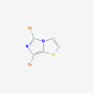 molecular formula C5H2Br2N2S B13545377 5,7-Dibromoimidazo[4,3-b][1,3]thiazole 
