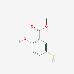 molecular formula C8H8O3S B13545405 Methyl 2-hydroxy-5-sulfanylbenzoate 