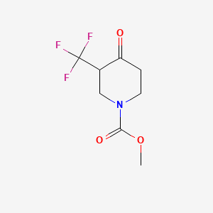molecular formula C8H10F3NO3 B13545420 Methyl4-oxo-3-(trifluoromethyl)piperidine-1-carboxylate 