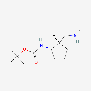molecular formula C13H26N2O2 B13545495 rac-tert-butylN-[(1R,2S)-2-methyl-2-[(methylamino)methyl]cyclopentyl]carbamate 