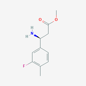 molecular formula C11H14FNO2 B13545511 Methyl (s)-3-amino-3-(3-fluoro-4-methylphenyl)propanoate 