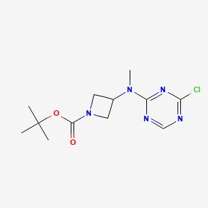 molecular formula C12H18ClN5O2 B13545636 Tert-butyl 3-[(4-chloro-1,3,5-triazin-2-yl)(methyl)amino]azetidine-1-carboxylate 