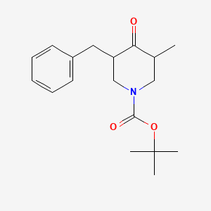 molecular formula C18H25NO3 B13545640 Tert-butyl 3-benzyl-5-methyl-4-oxopiperidine-1-carboxylate 