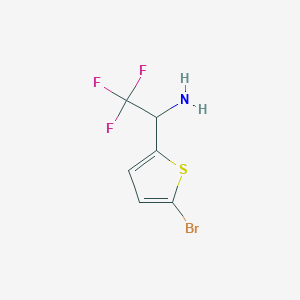 molecular formula C6H5BrF3NS B13545680 1-(5-Bromothiophen-2-yl)-2,2,2-trifluoroethan-1-amine 
