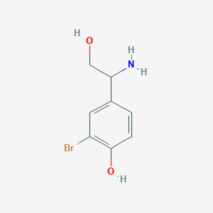 molecular formula C8H10BrNO2 B13545723 4-(1-Amino-2-hydroxyethyl)-2-bromophenol 