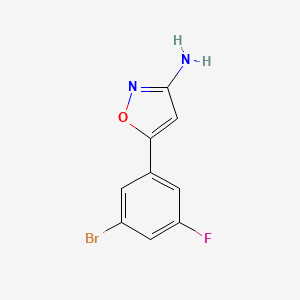molecular formula C9H6BrFN2O B13545830 5-(3-Bromo-5-fluorophenyl)isoxazol-3-amine 
