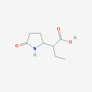 molecular formula C8H13NO3 B13545846 2-(5-Oxopyrrolidin-2-yl)butanoicacid 